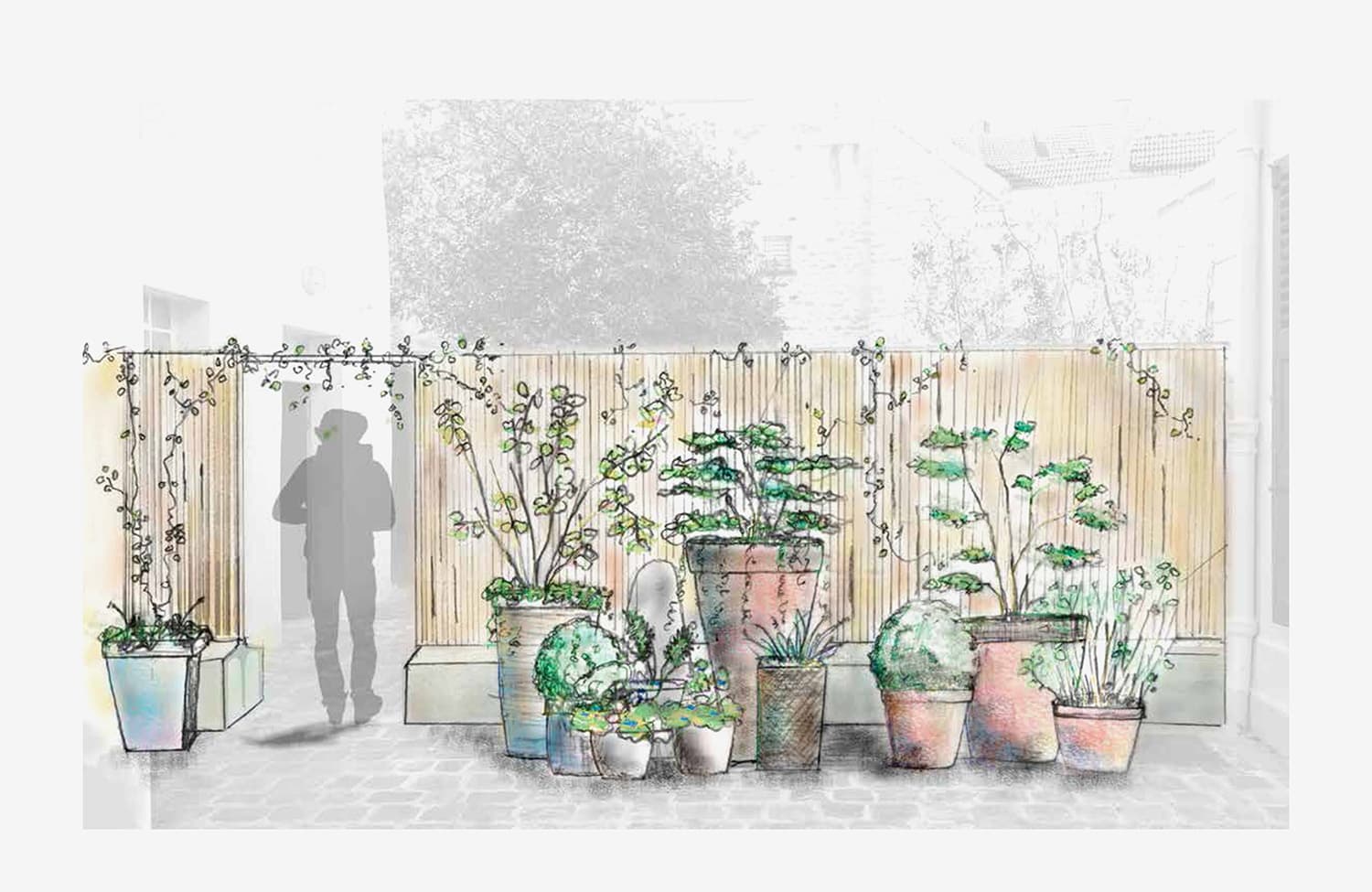 schéma sketch jardin saint germain france